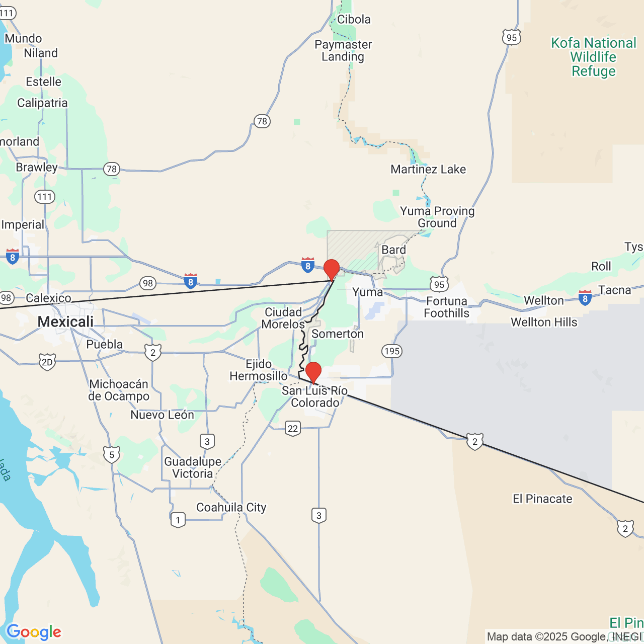 Google map image of our locations